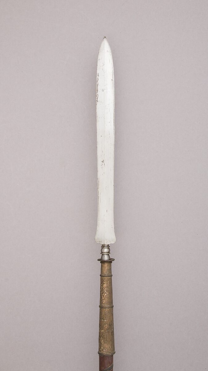 Spear, Wood, silver, steel, Javanese