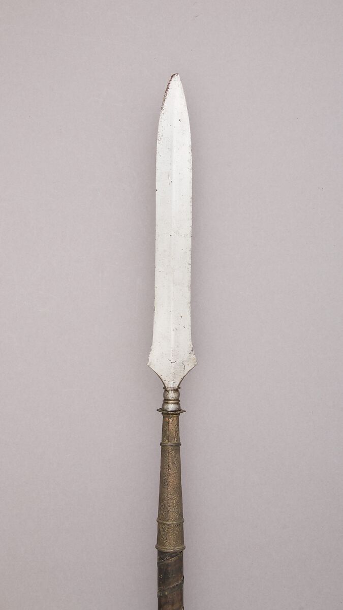 Spear, Wood, silver, steel, Javanese