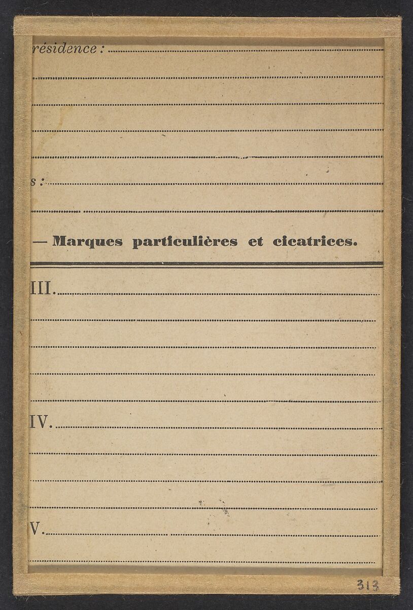 Ortiz. Léon. 25 ans, né à Paris. Commis d'architecte. Anarchiste. Voyage ordinairement en bicyclette., Alphonse Bertillon (French, 1853–1914), Albumen silver print from glass negative