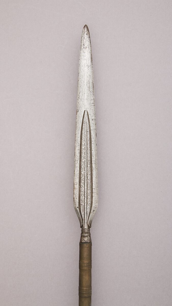 Spear, Wood, brass, Bornean