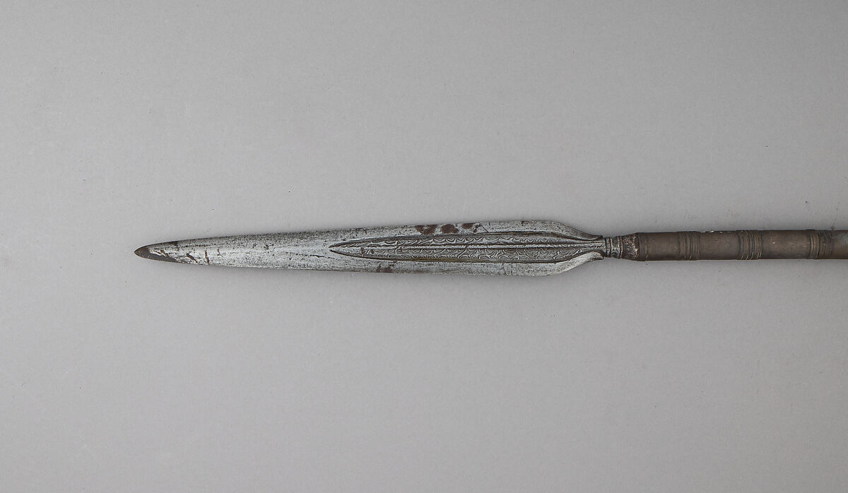 Spear, Wood, brass, Bornean