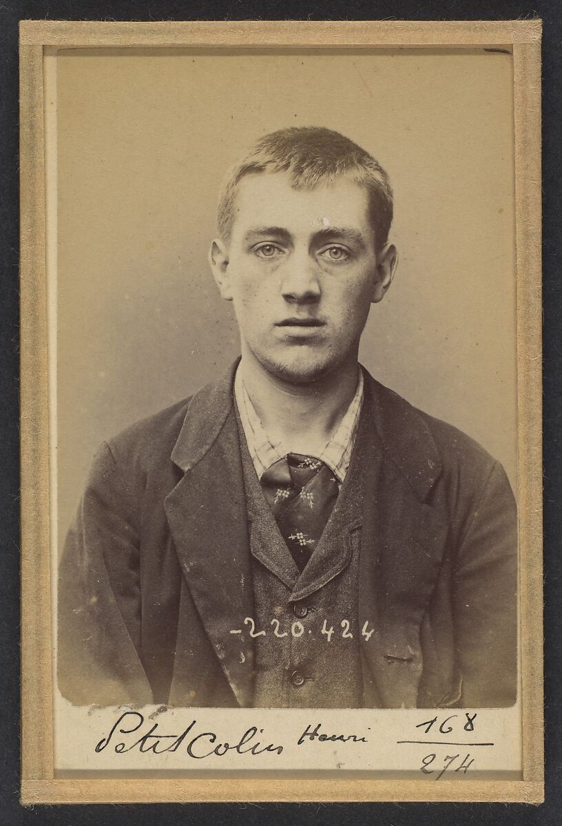 Peticolin. Henri. 23 ans, né le 8/6/71 à Goersdorf (Bas-Rhin). Vernisseur. Anarchiste. 2/7/94., Alphonse Bertillon (French, 1853–1914), Albumen silver print from glass negative 