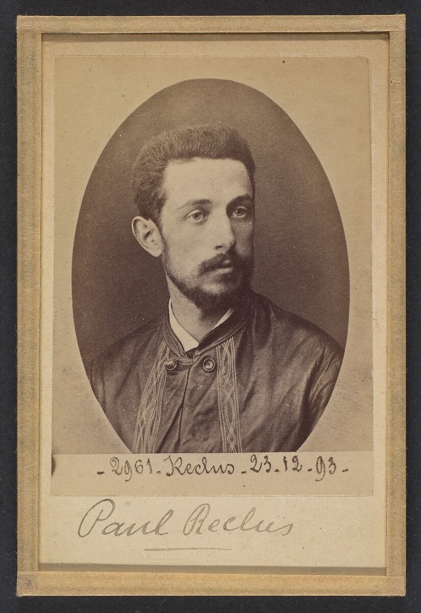 Reclus. Paul. Pas d'informations sur la fiche. 23/12/93, Alphonse Bertillon (French, 1853–1914), Albumen silver print from glass negative 