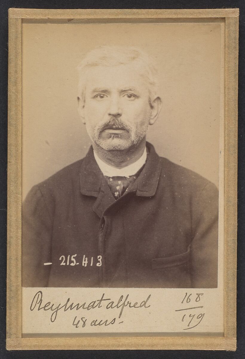 Reytinat. Jacques, François. 48 ans, né à Mouy (Oise). Colporteur. Anarchiste. 9/3/94., Alphonse Bertillon (French, 1853–1914), Albumen silver print from glass negative 
