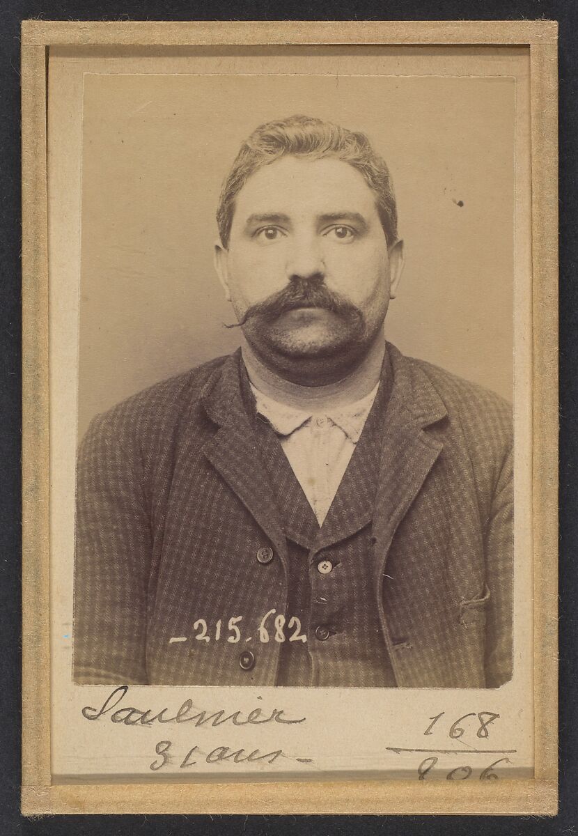 Savard. Henri-Auguste. 29 ans, né le 7/5/65 à Paris XXe. Ciseleur. Anarchiste. 2/7/94., Alphonse Bertillon (French, 1853–1914), Albumen silver print from glass negative 