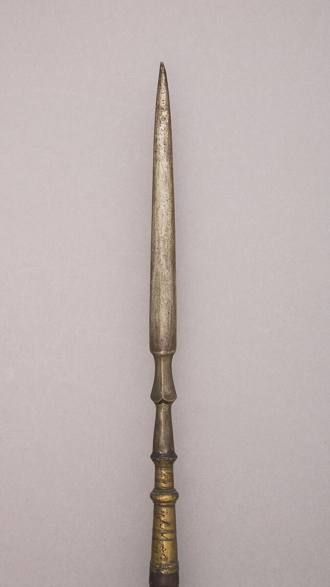 Spear, Wood, brass, Malayan 