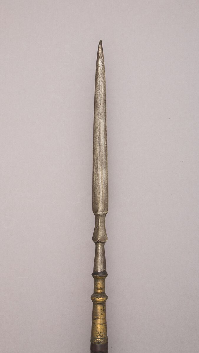 Spear, Wood, brass, Malayan