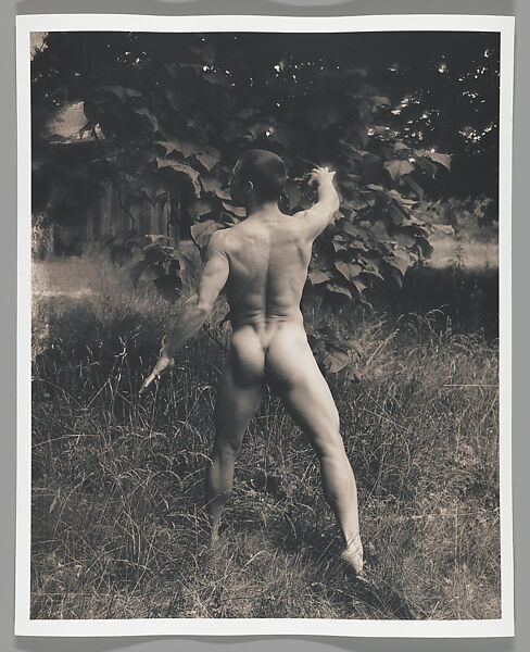[Male Nude in Landscape, seen from behind], John Dugdale (American, born 1960), Platinum print 