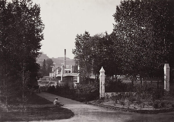 Suresnes Bridge, Bois de Boulogne, Charles Marville (French, Paris 1813–1879 Paris), Albumen silver print from glass negative 
