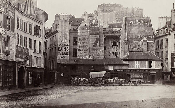 Place Saint-André-des-Arts (sixth arrondissement), Charles Marville (French, Paris 1813–1879 Paris), Albumen silver print from glass negative 