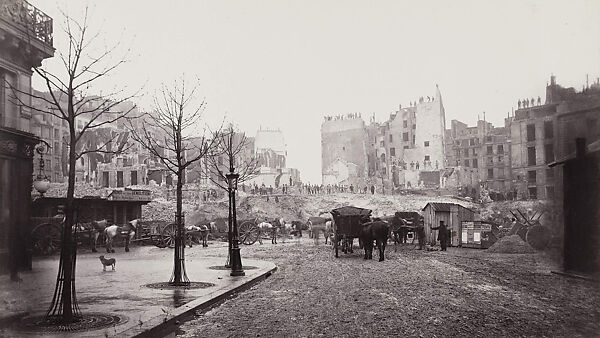 Percement de l'avenue de l'Opéra: Butte des Moulins (Construction of the avenue de l'Opéra: Butte des Moulins), Charles Marville (French, Paris 1813–1879 Paris), Albumen silver print from glass negative 