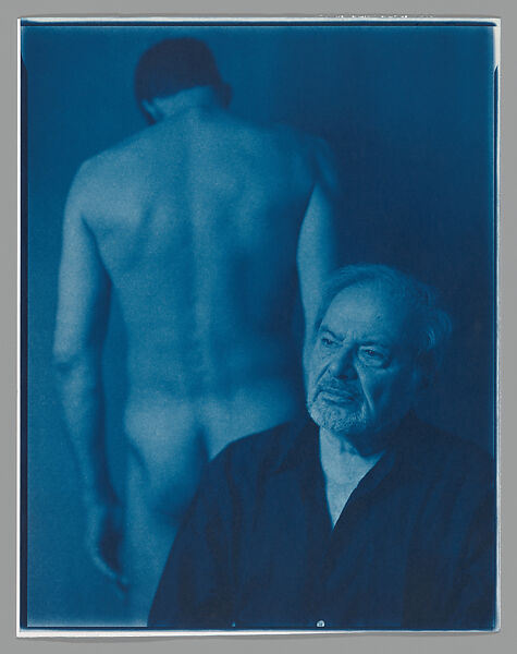 Self-Portrait with Maurice Sendak, John Dugdale (American, born 1960), Cyanotype 