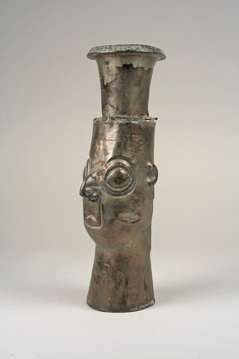 Face Beaker, Silver, Chimú 