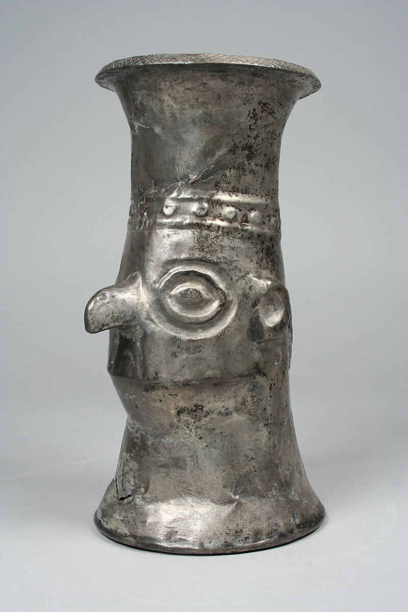 Face Beaker, Silver, Chimú 