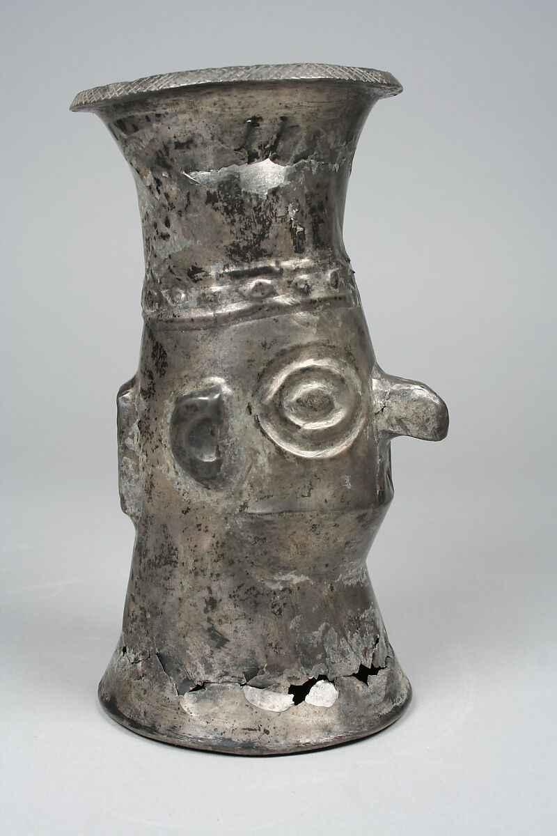 Face Beaker, Silver, Chimú