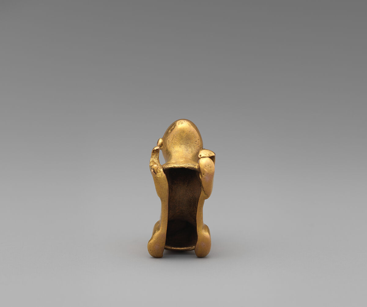 Curly-Tailed Animal Pendant, Gold, Panama