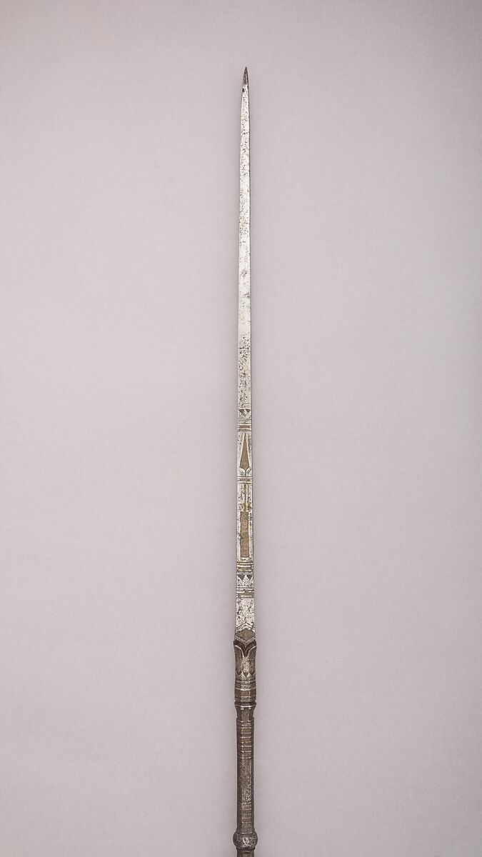 Spear, Steel, brass, Indian, Rajput 