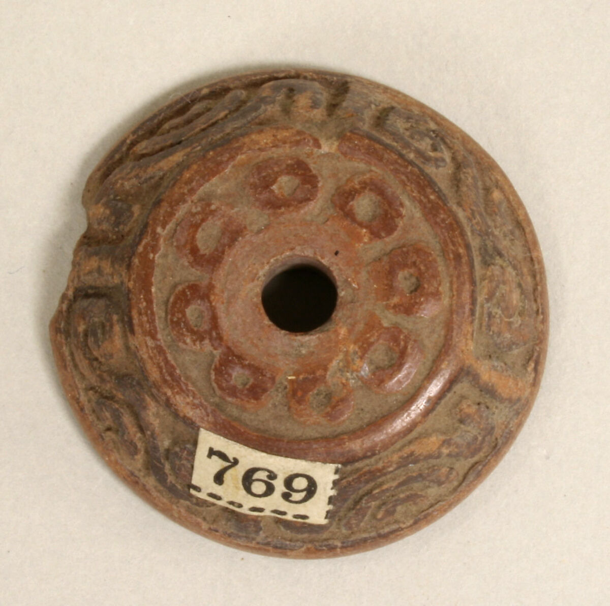 Spindle Whorl, Ceramic, Mexican