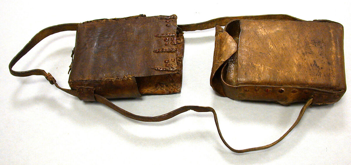 Prayer book with case (mahdar), Wäldä Maryam (African, Amhara or Tigrinya), Parchment (vellum), pigment (red, blue, ochre, and black), leather, wood, string
