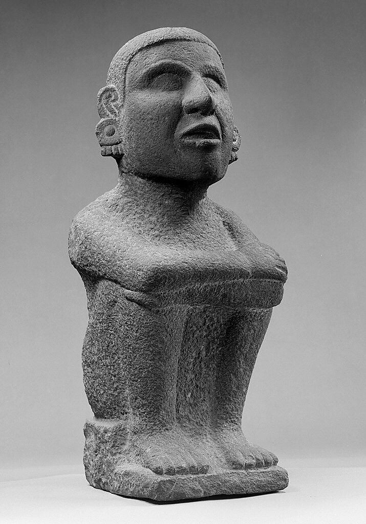 Seated Male, Stone, Aztec 