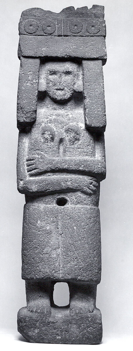 Female Deity, Stone, stucco, Aztec 