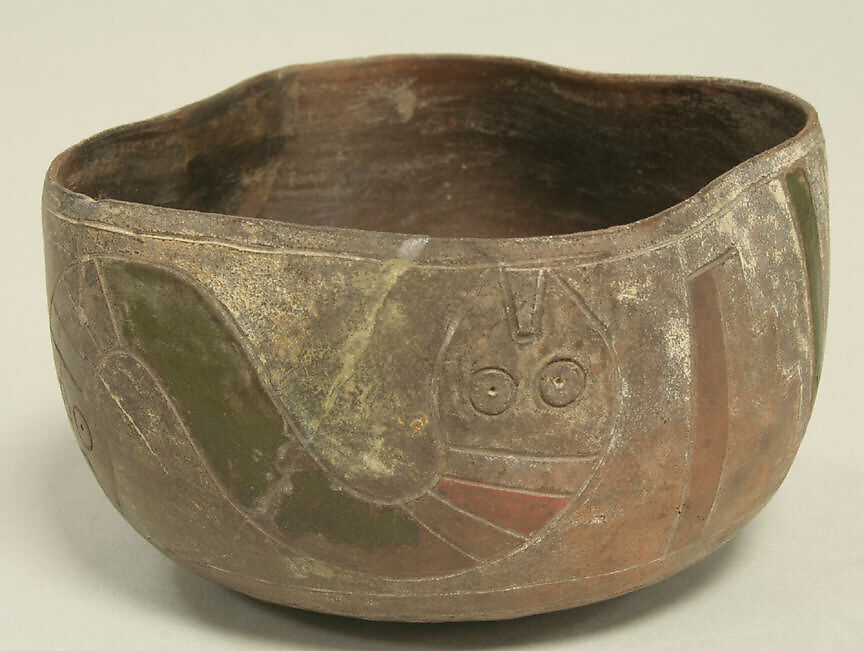 Bowl, Ceramic, post-fired paint, Paracas