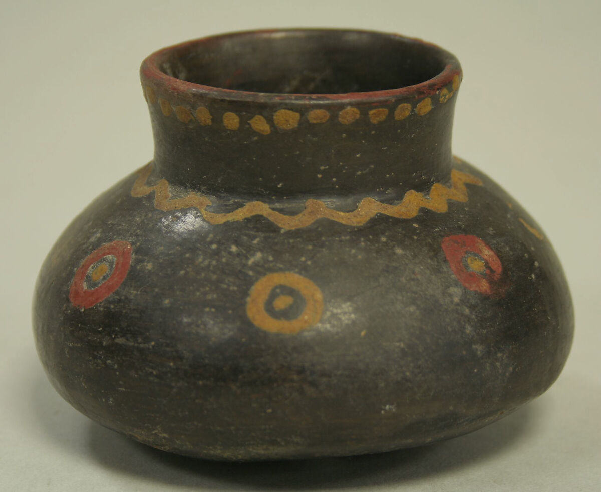 Incised Painted Jar with Single Spout, Ceramic, pigment, Paracas 