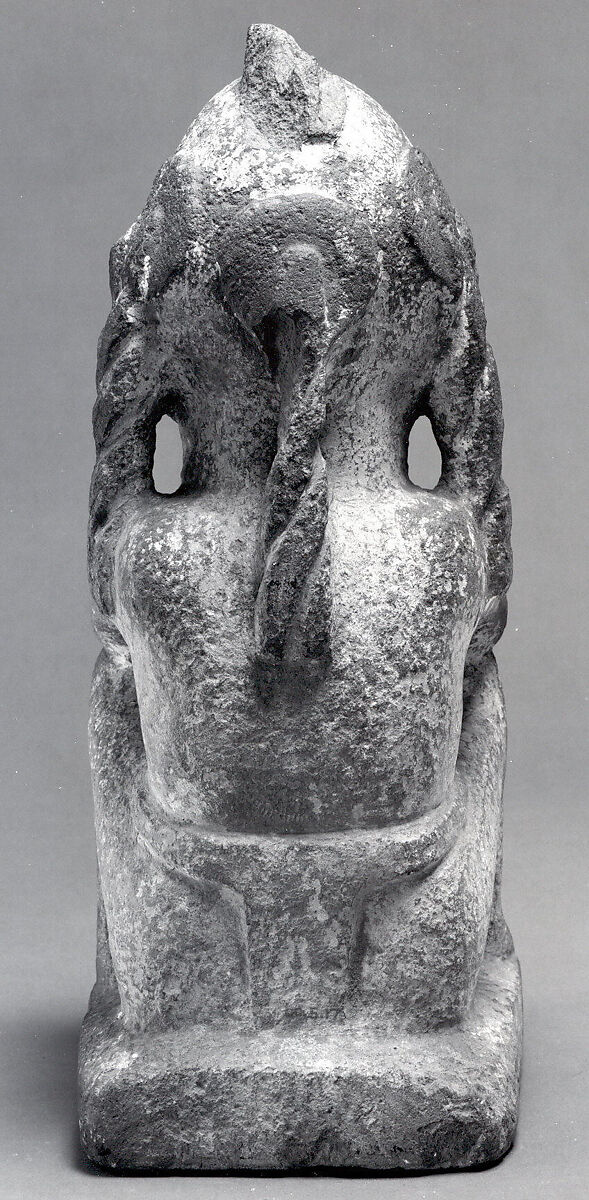 Seated Male Deity (?), Stone, stucco, Mexica (Aztec)