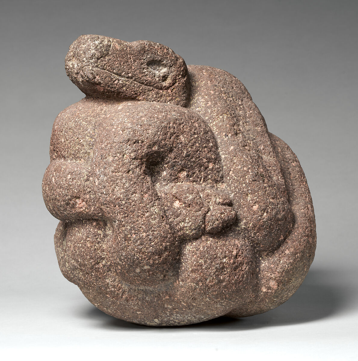 Coiled serpent, Mexica artist(s), Stone, Mexica (Aztec)