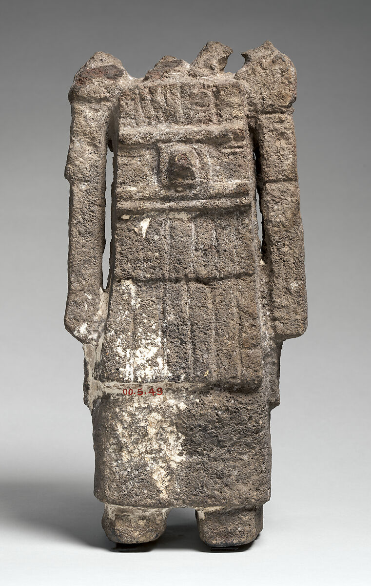 Chicomecoatl goddess, Mexica artist(s), Stone, stucco, Mexica (Aztec)