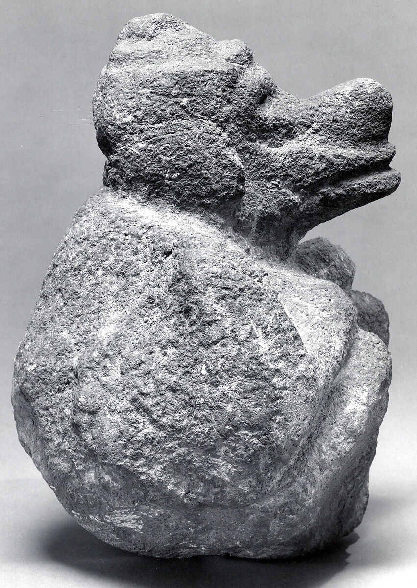 Seated Male Deity (Ehecatl ?), Stone, Mexica (Aztec)
