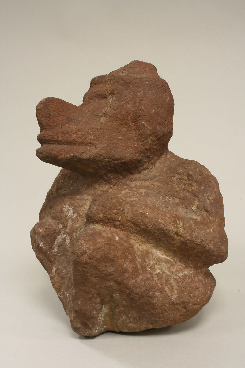 Seated Male Deity (Ehecatl ?), Stone, Aztec 