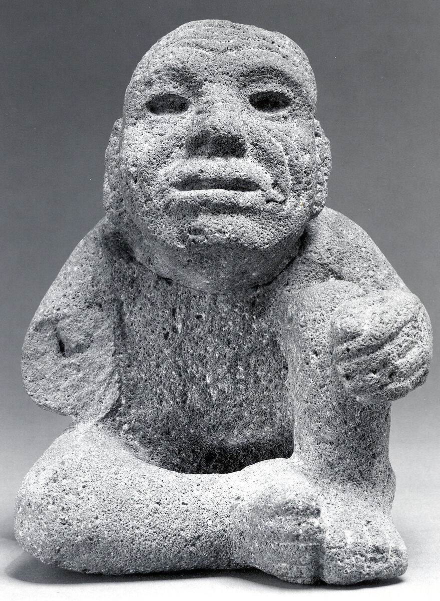 Seated Male Figure, Stone, Mexica (Aztec)