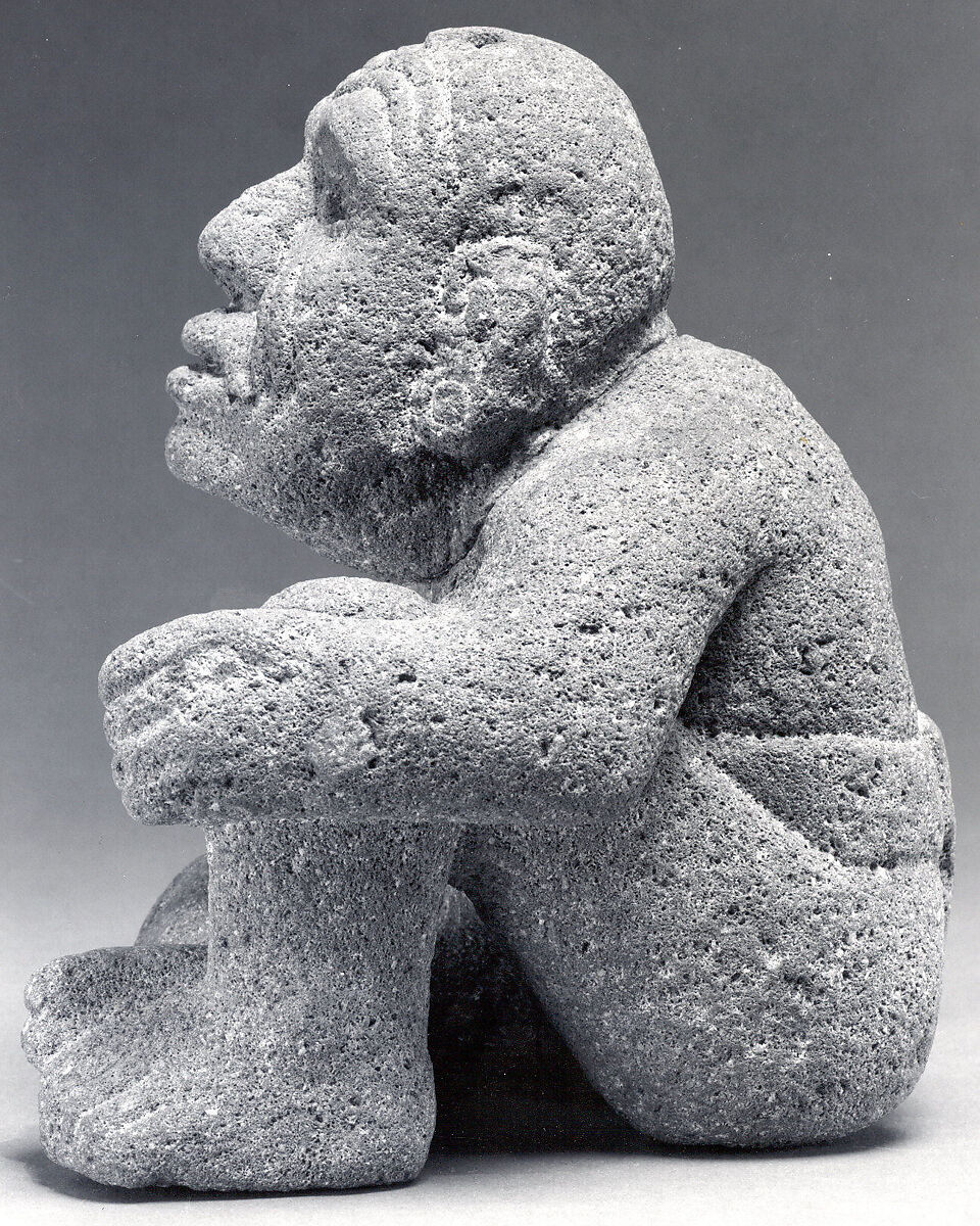 Seated Male Figure, Stone, Mexica (Aztec)