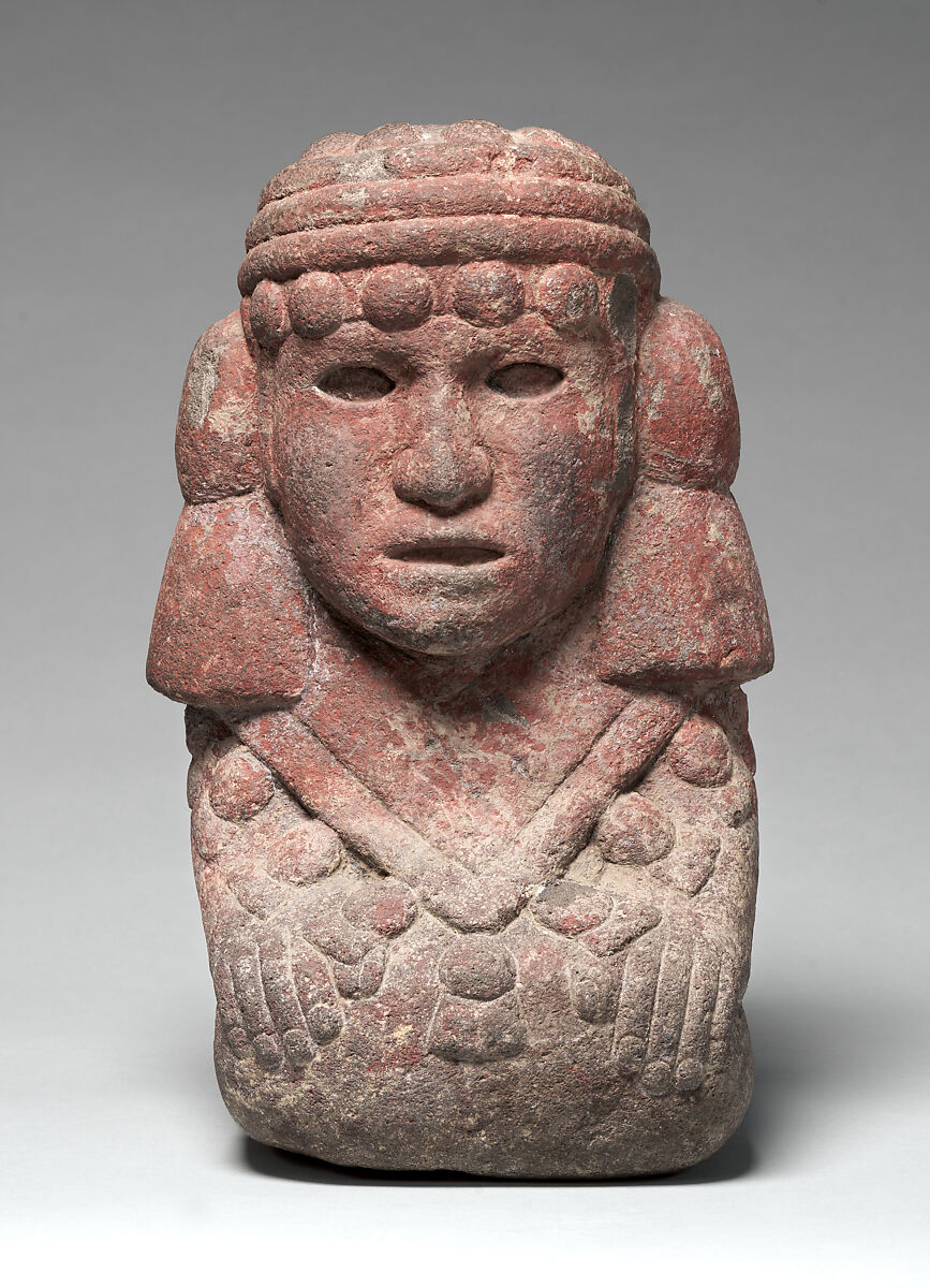 Water Deity (Chalchiuhtlicue), Basalt, pigment, Aztec 