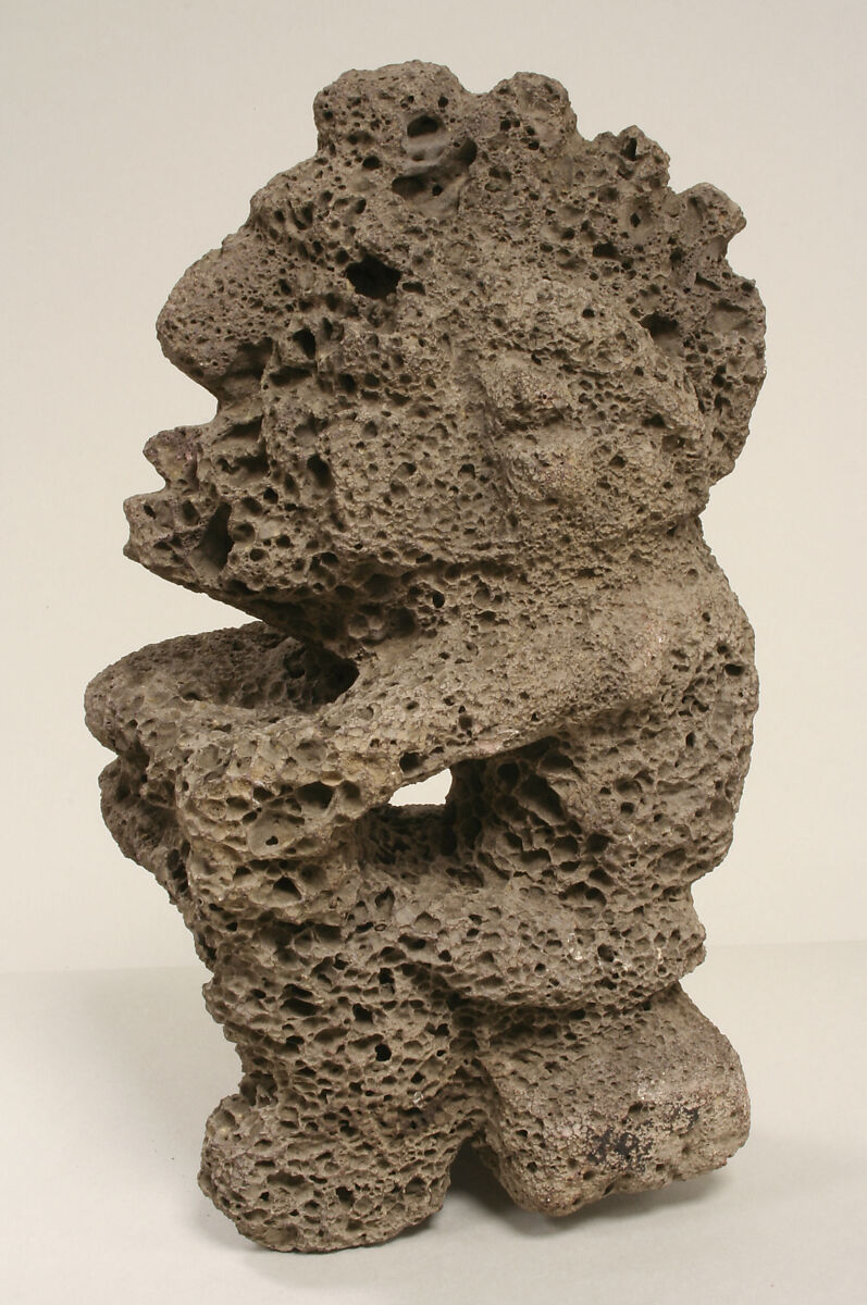 Seated Male Figure, Stone, Aztec 