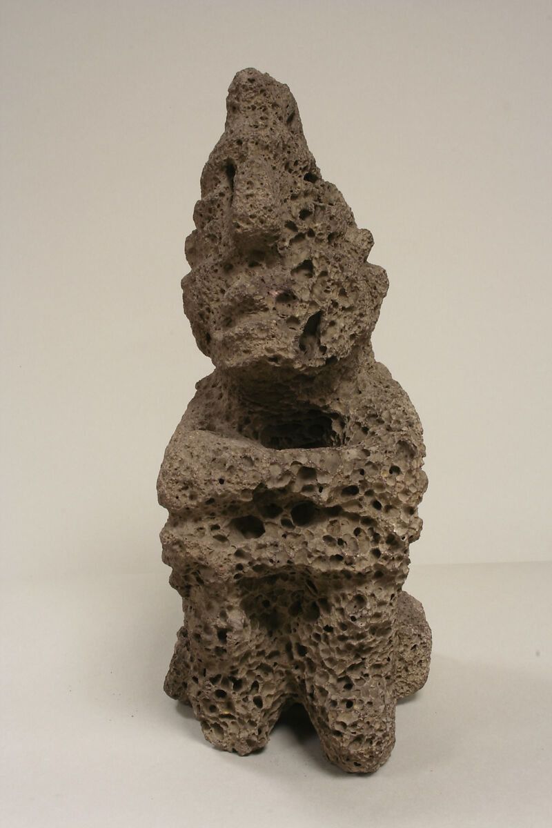 Seated Male Figure, Stone, Mexica (Aztec)