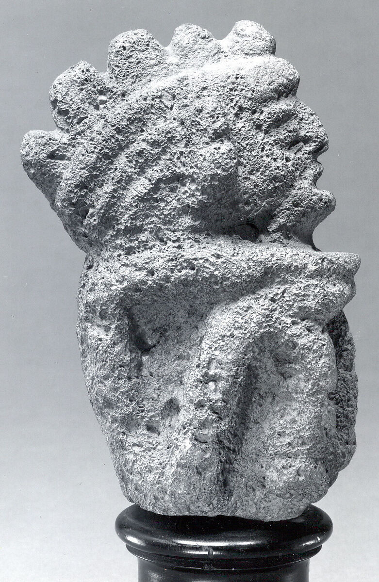 Seated Male Figure, Stone, pigment, Mexica (Aztec)