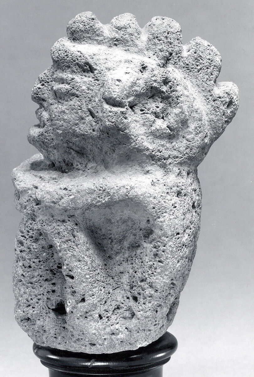 Seated Male Figure, Stone, pigment, Mexica (Aztec)