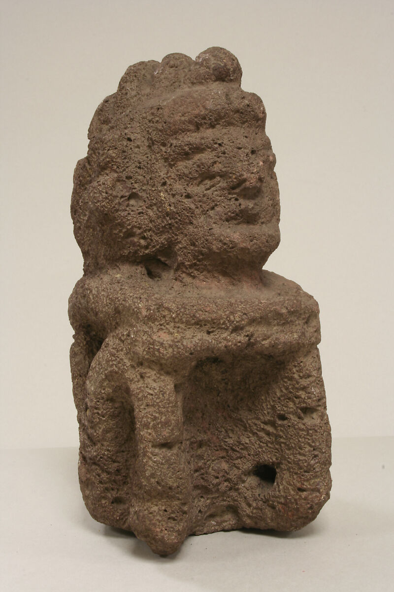 Seated Male Figure, Stone, pigment, Aztec 