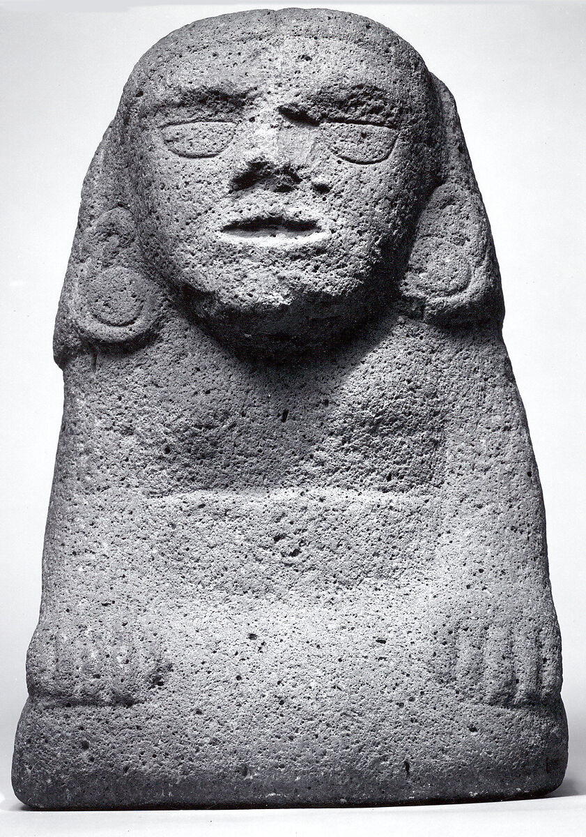 Kneeling Female Figure, Basalt, pigment, Mexica (Aztec)
