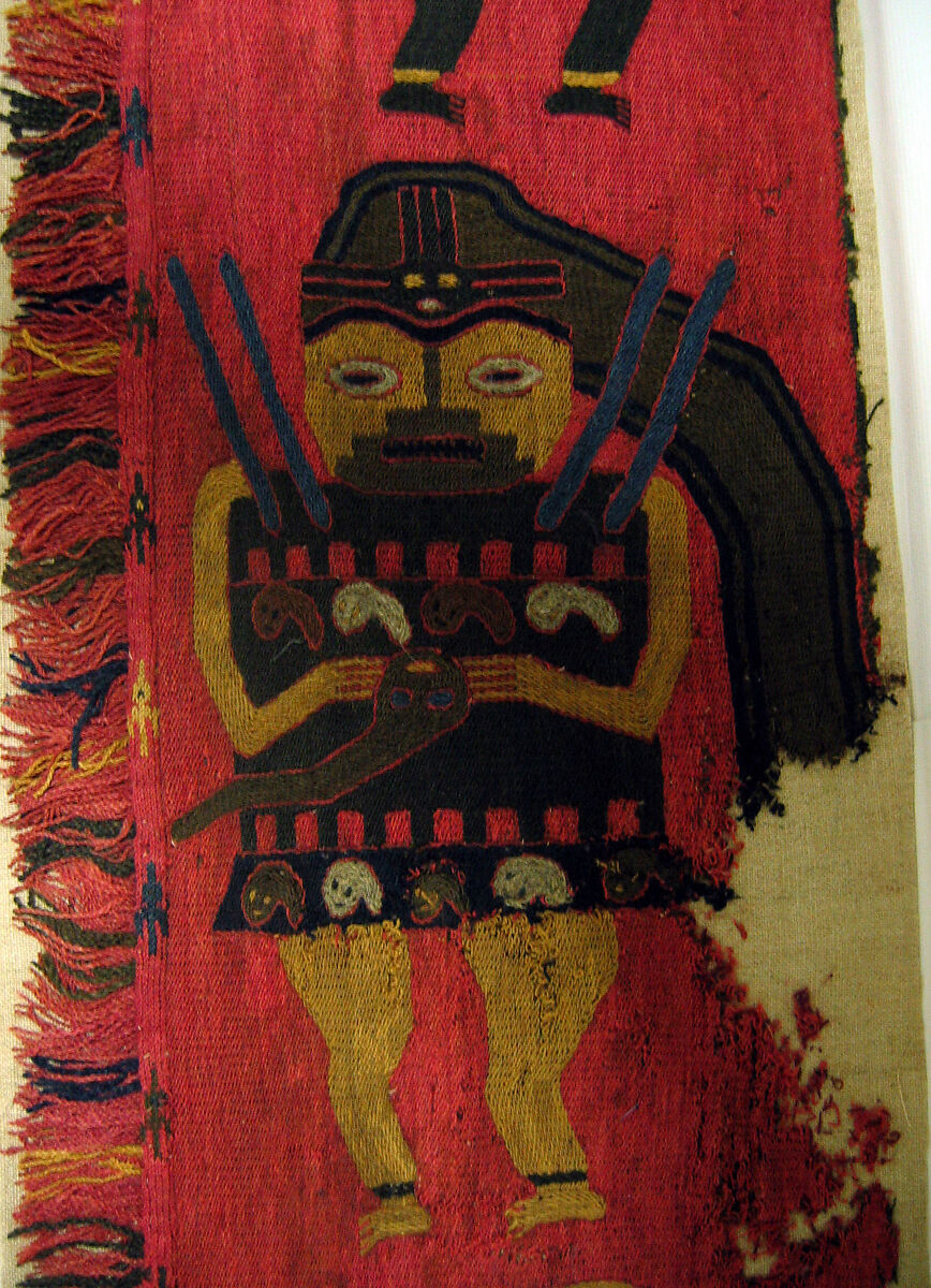 Border Fragment, Camelid hair, cotton, Paracas