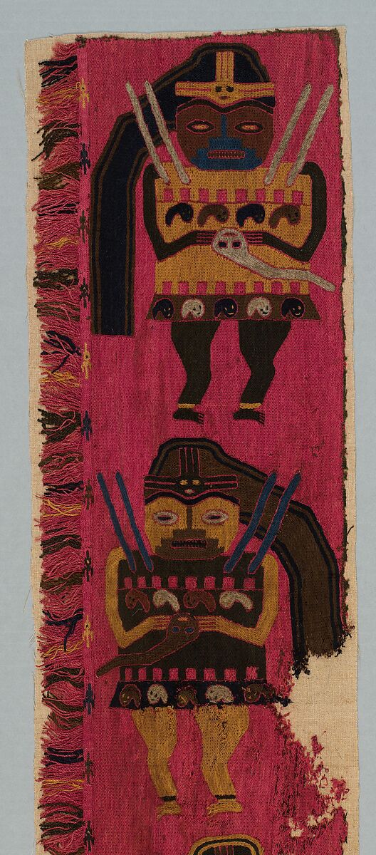 Border Fragment, Camelid hair, cotton, Paracas