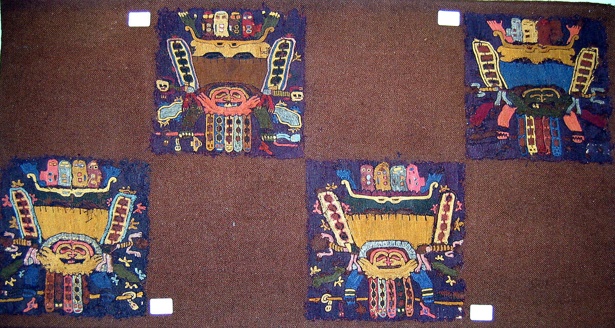 Embroidered Mantle Fragment, Camelid hair, cotton, Paracas