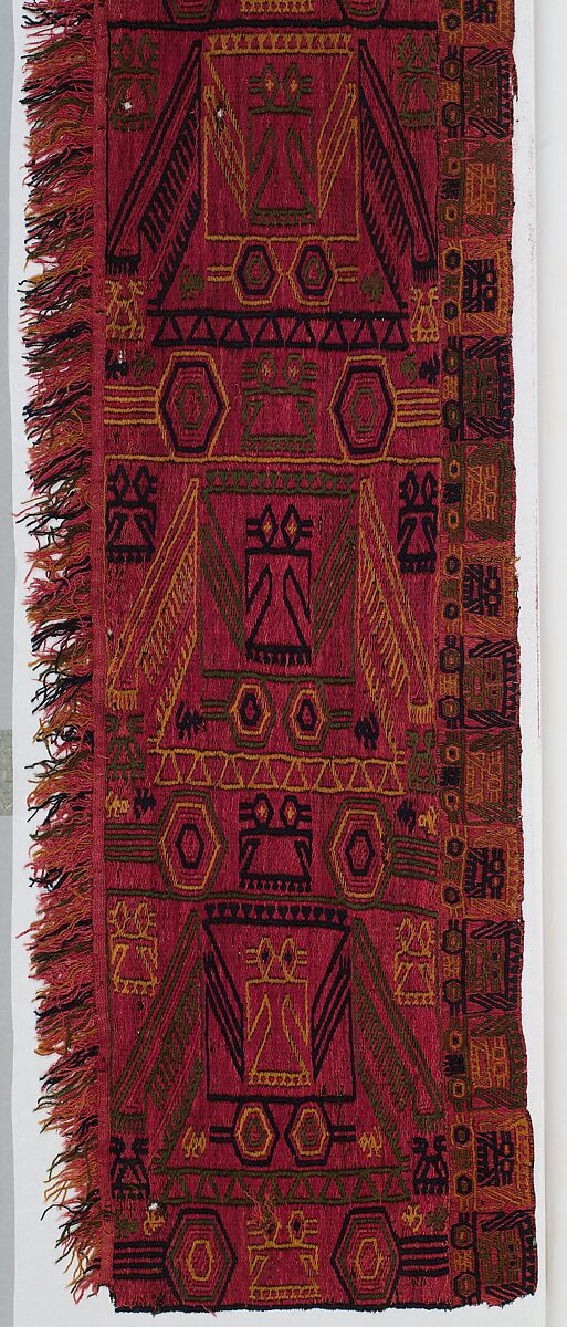 Embroidered Border Fragment, Camelid hair, Paracas
