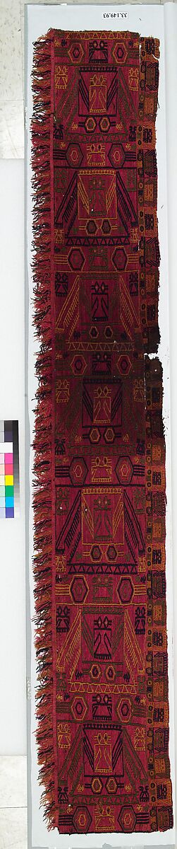 Embroidered Border Fragment, Camelid hair, Paracas 