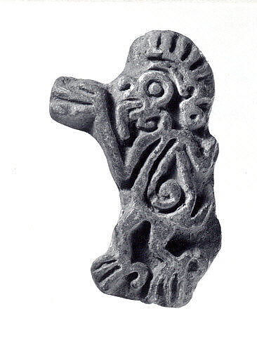 Stamp, Monkey, Ceramic, Mexica (Aztec)
