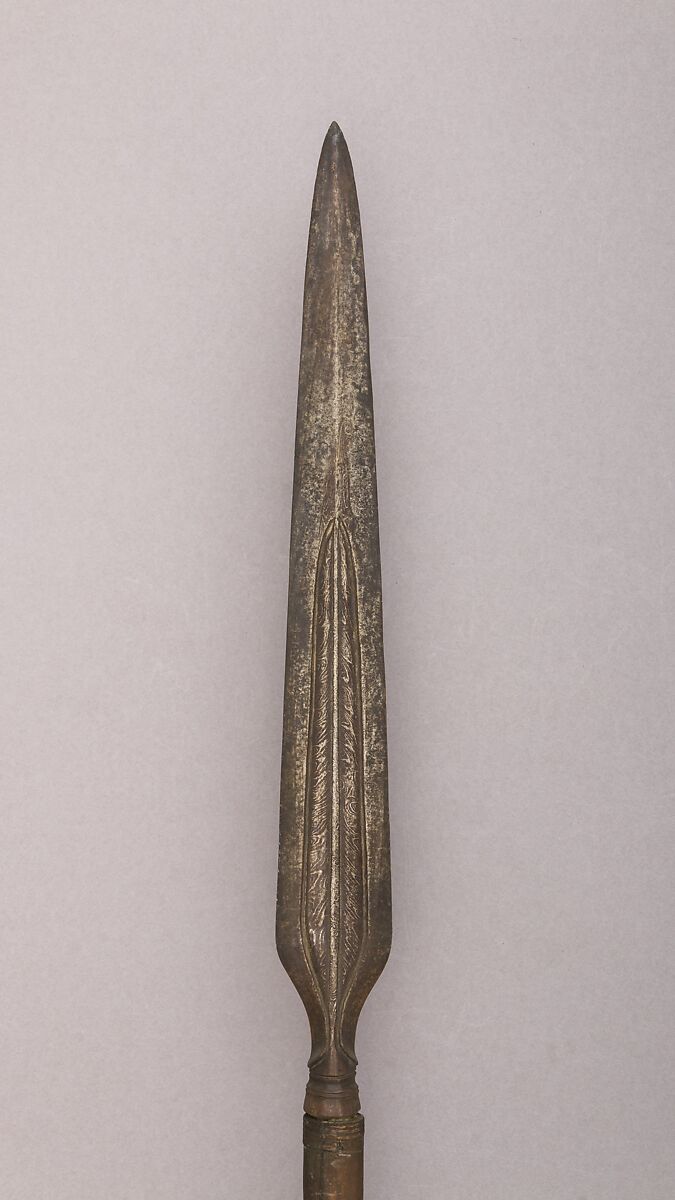 Spear, Brass, bamboo, Bornean 