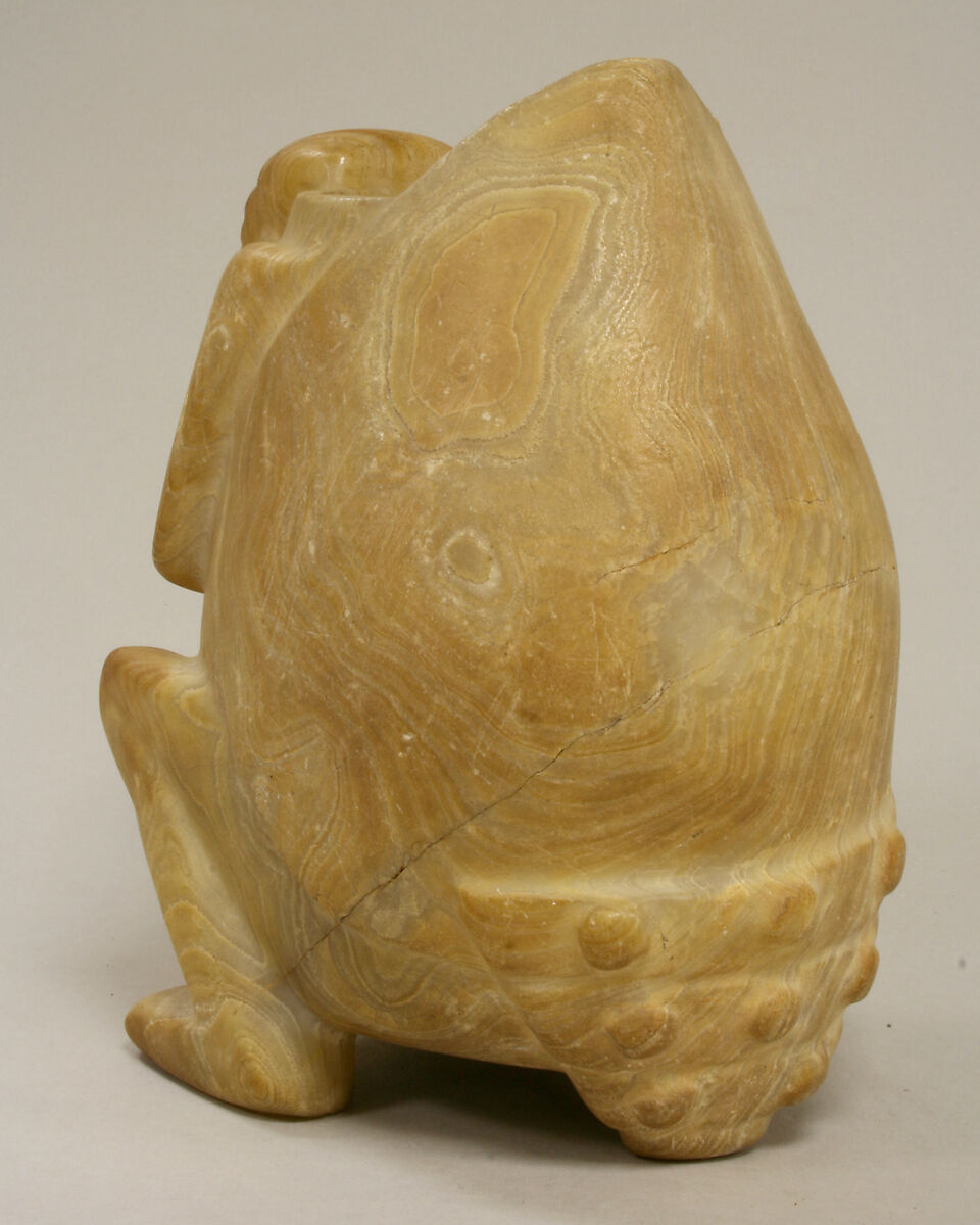 Deity Vessel, Onyx marble (tecalli), Mixtec