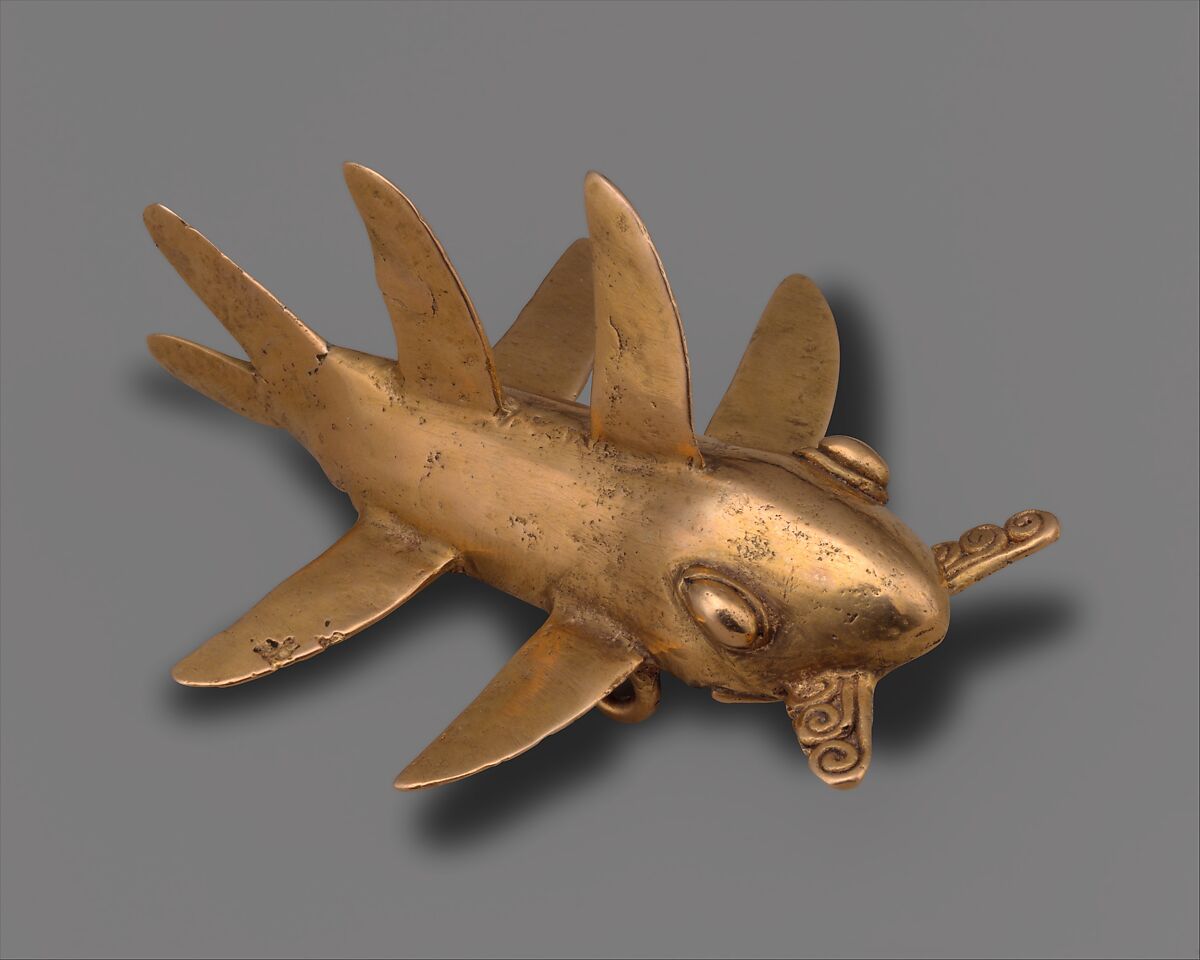 Shark Pendant, Gold (cast), Chiriqui 